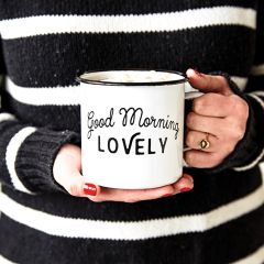 Enameled Mug With Saying Set of 2