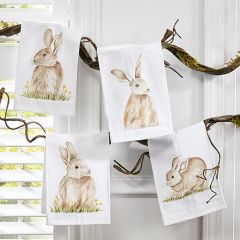 Handsome Hare Cotton Hand Towels Set of 4