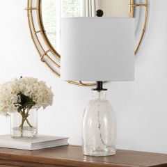 Crackle Glass Base Table Lamp