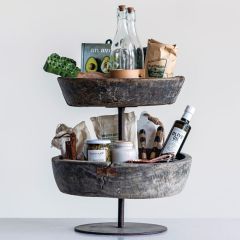 Reclaimed Wood Tiered Tray
