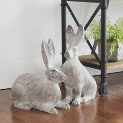 Rustic Farmhouse Rabbit Statue Set of 2