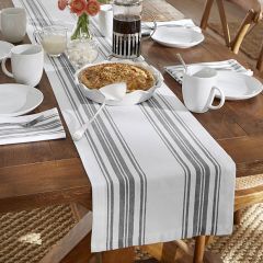 Black and White Homestead Stripe Table Runner