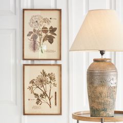 Wood Framed Country Botanical Wall Art Set of 4