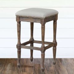 Linen Top Bar Stool