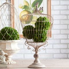 Decorative Distressed Pedestal Bird Cage