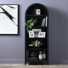 Arched Black Open Shelf Etagere