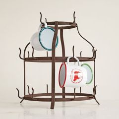 Rustic Metal Mug Rack