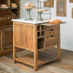 Wood Pastry Island With Stone Top