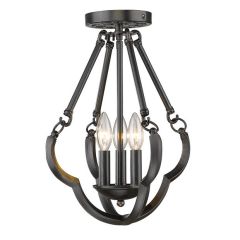 Aged Bronze Semi Flush Convertible Light