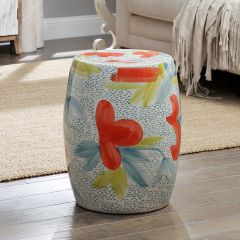 Floral Ceramic Garden Stool