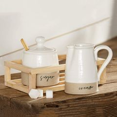 Sugar and Cream Containers in Caddy
