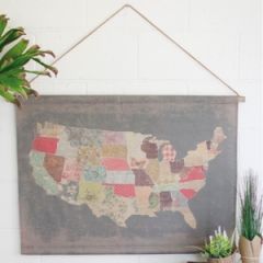 USA Calico Canvas Map 1