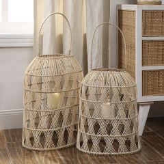 Woven Rattan Lantern Set of 2