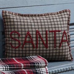 Black Grey and Red Button Santa Pillow Cover