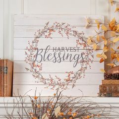 Harvest Blessings Wood Plank Sign