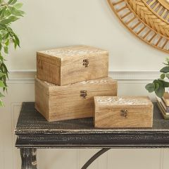 Wooden Trinket Box Collection Set of 3