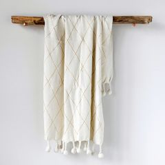 Diamond Print Pattern Cotton Throw