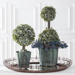 Metal Planter With Ornate Handles Set of 2
