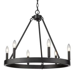 Matte Black 6 Light Ring Chandelier