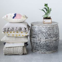 Metal Drum Style Stool