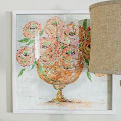 Flowers In Compote Vase Wood Framed Wall Art