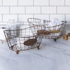 Metal Bath Basket Set of 2