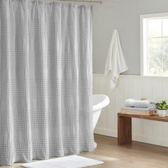 Textured Waffle Shower Curtain