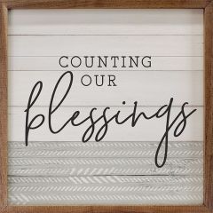 Counting Our Blessings Framed Sign