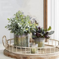 Rustic Round Decorative Tray