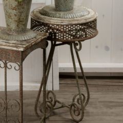Exquisite Round Drum Top Accent Table
