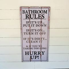 Bathroom Rules Wall Sign