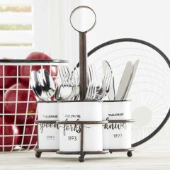 3 Cup Enameled Utensil Caddy