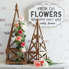 Fir Wood Tabletop Trellis Set of 2