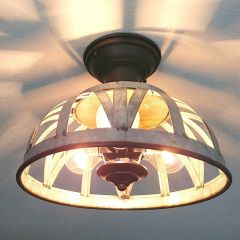 Galvanized Open Frame Dome Ceiling Light
