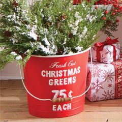 Bright Hued Christmas Bucket Set of 2