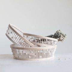Round Bamboo Baskets Set of 3