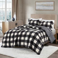 3 Piece Buffalo Check Comforter Set