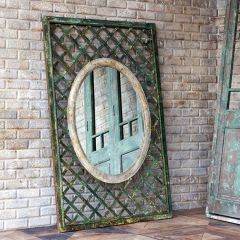 Lattice Panel With Oval Mirror