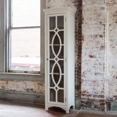 Tall Pale Curio Cabinet