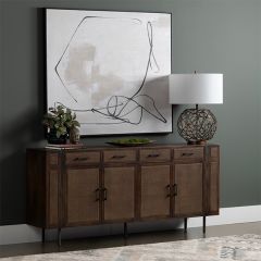 4 Door Cane Buffet Cabinet