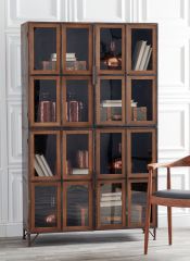 4 Door Modern Farmhouse Tall Display Cabinet | SHIPS FREE