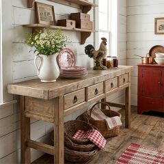 4 Drawer Reclaimed Wood Console Table