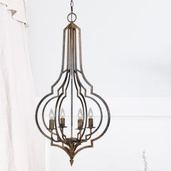 4 Light Framed Chandelier