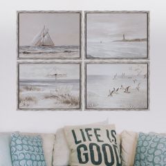 4 Piece Beach Scene Wall Paintings Set
