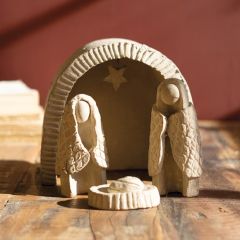 4 Piece Clay Nativity Set