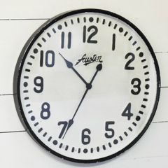 Classic Round Pressed Tin Wall Clock