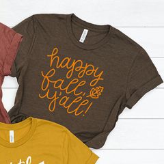 Happy Fall Y'all Brown Tee