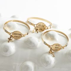 Inspirational Phrases Hook Bracelets Set of 3