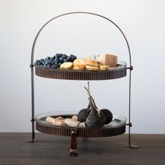 Metal Stand With Glass Trays