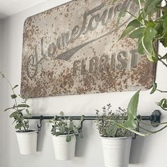 Weathered Metal Hometown Florist Sign